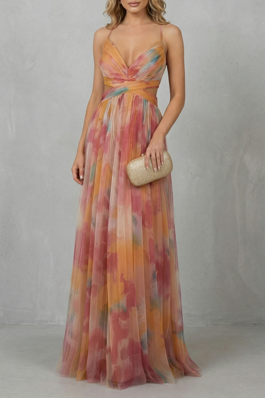 Aurellia – Watercolour romance – Sleeveless maxi dress