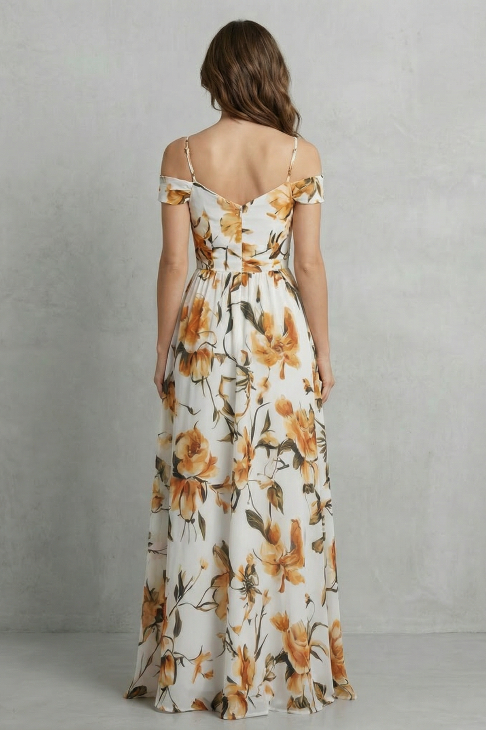 Aurielle – Off-shoulder floral grace – Maxi dress