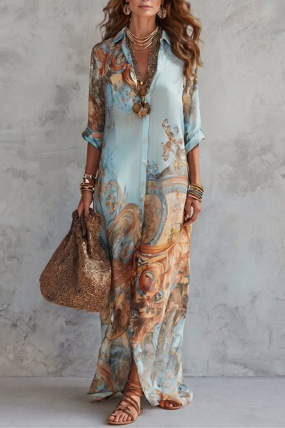 Azurienne – Ornate resort print – Maxi dress
