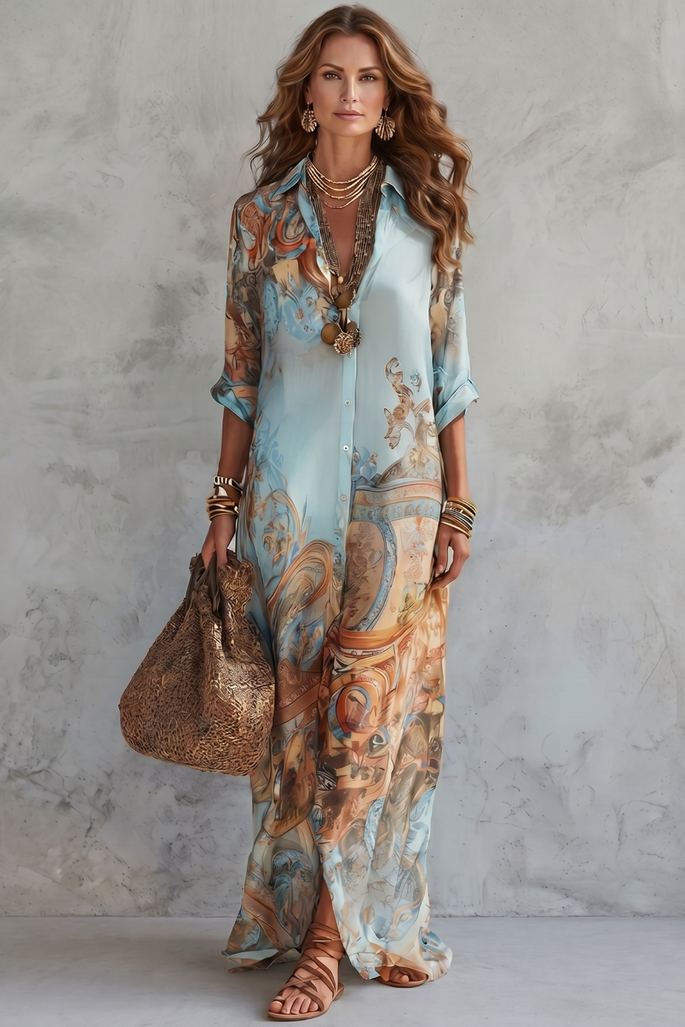 Azurienne – Ornate resort print – Maxi dress