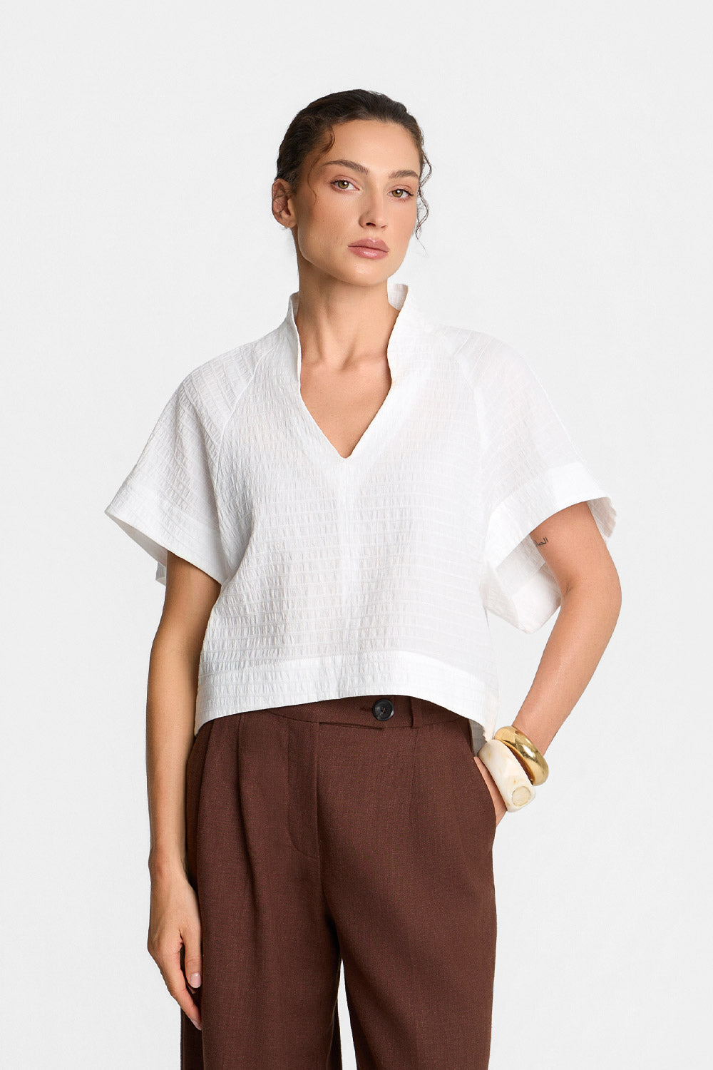 Miss Vivien White Blouse