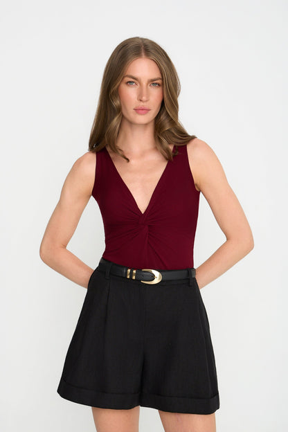 Miss Eida Burgundy Bodysuit