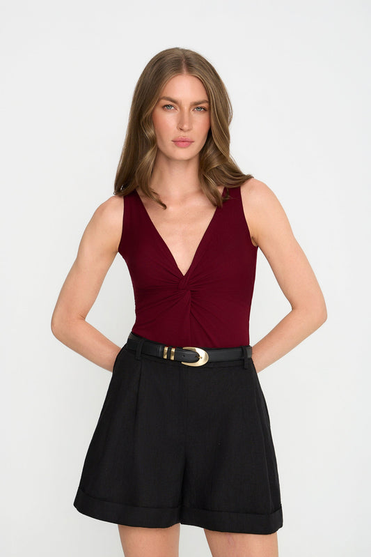Miss Eida Burgundy Bodysuit