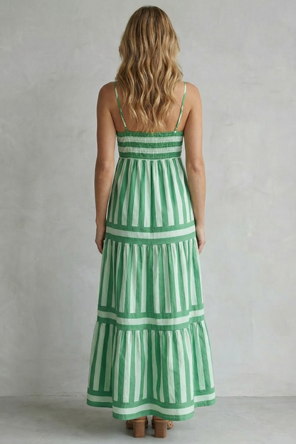 Candessa – Playful stripe tiers – Strappy maxi dress