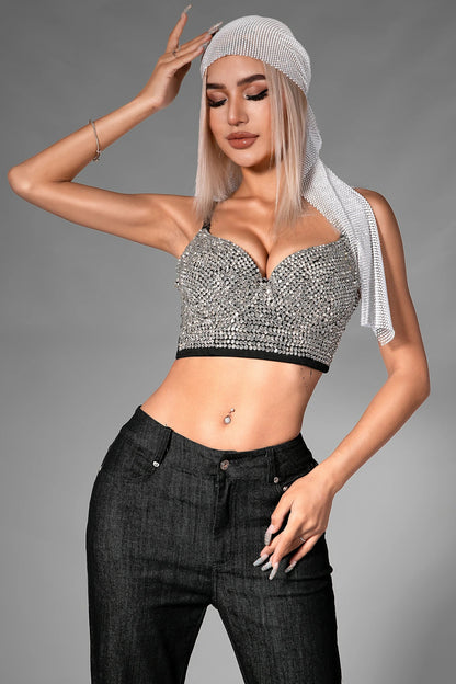 Brekken Rhinestone Hairband With Long Tail