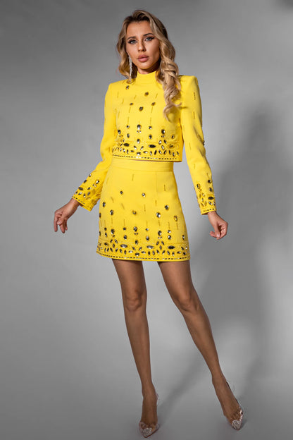 Brisley Rhinestone Flower Mini Set