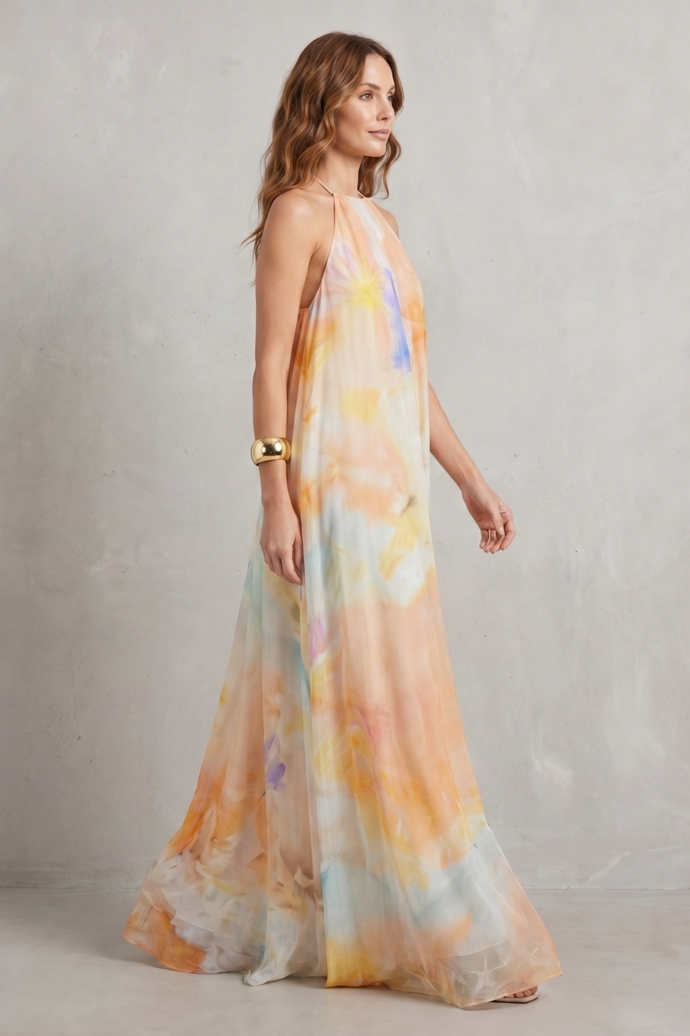 Corinelle – Watercolour halter grace – Maxi dress