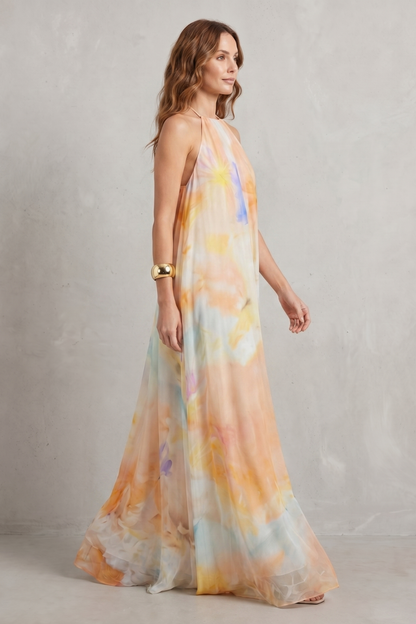 Corinelle – Watercolour halter grace – Maxi dress