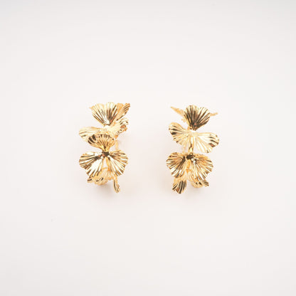Lola faux-flower gold earrings