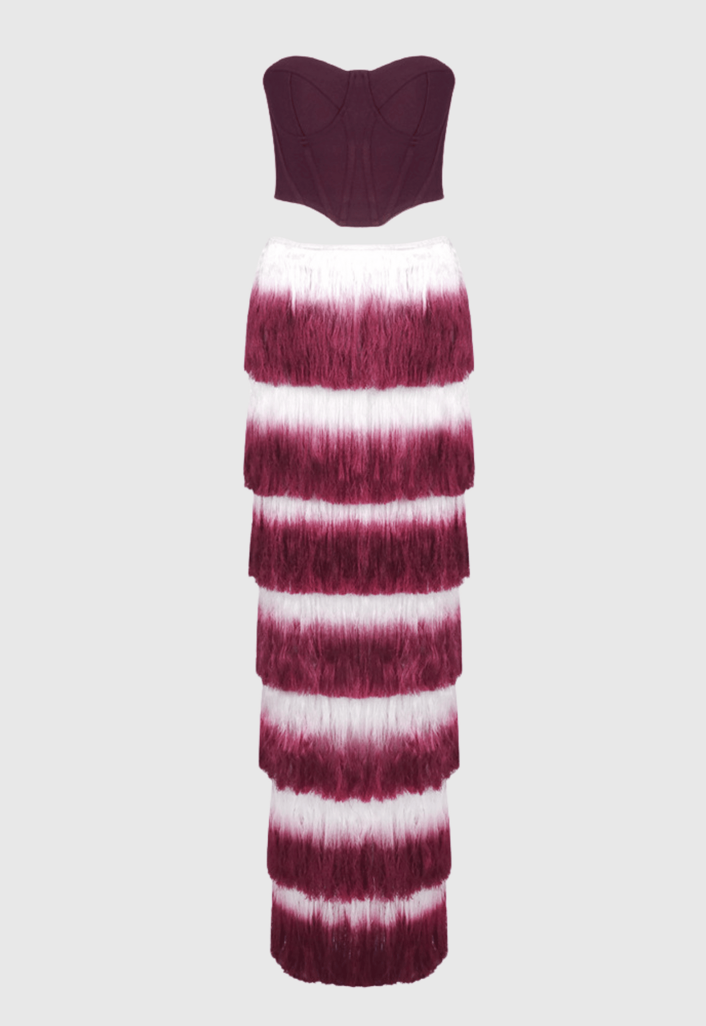 Despo Gradient Fringe Corset Two Piece Bandage Set