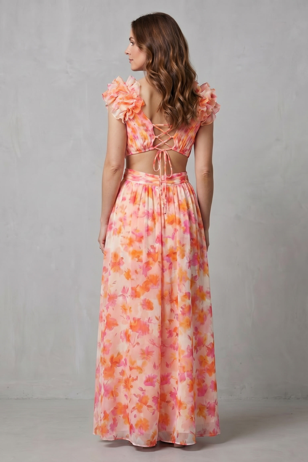 Elizara – Ruffled floral romance – Maxi dress