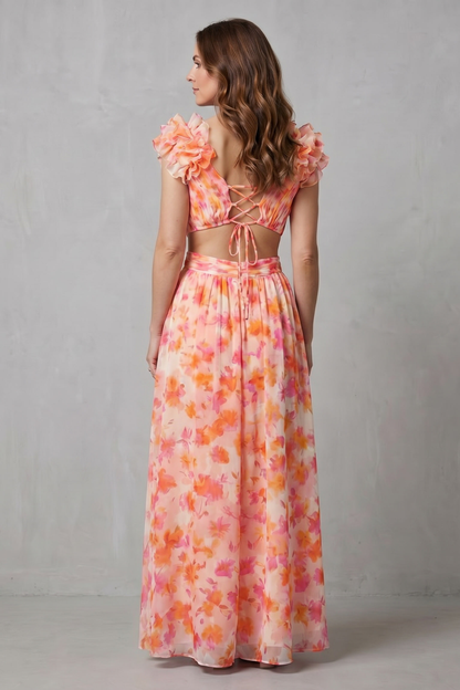 Elizara – Ruffled floral romance – Maxi dress