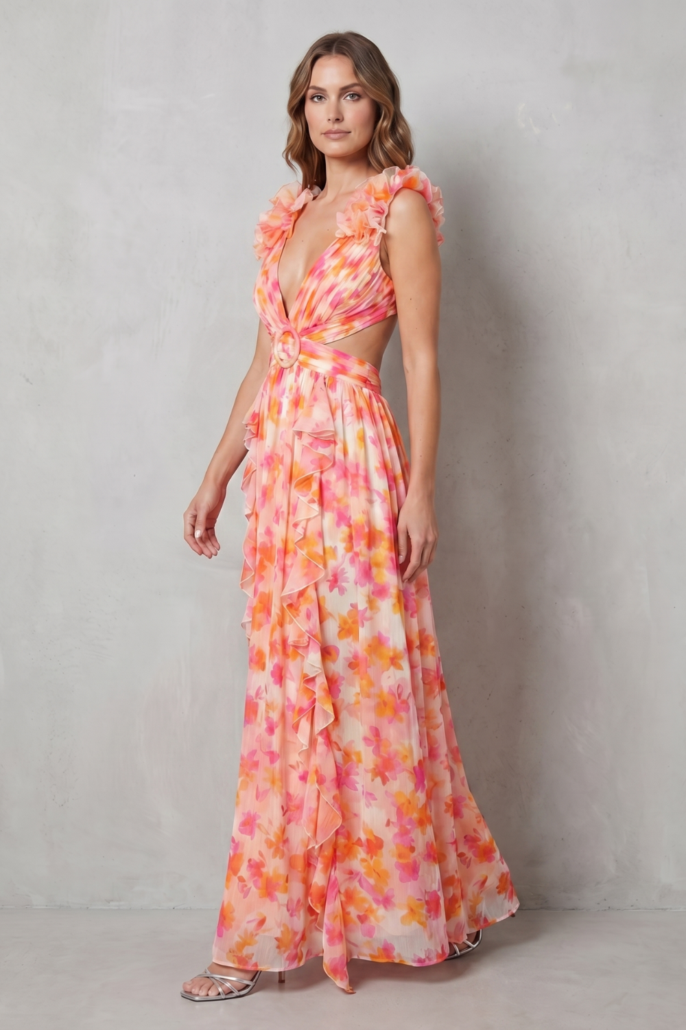 Elizara – Ruffled floral romance – Maxi dress