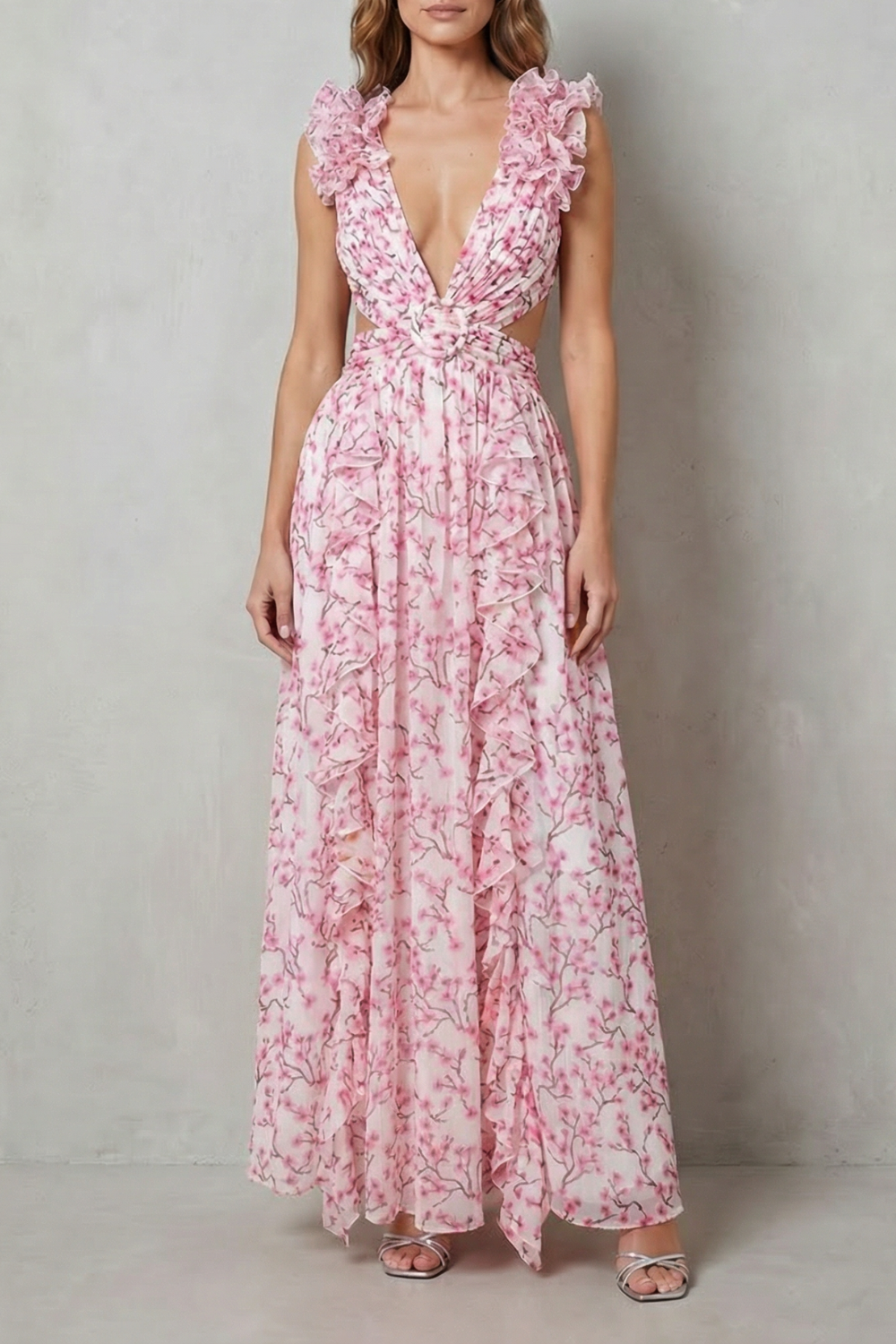 Elizara – Ruffled floral romance – Maxi dress