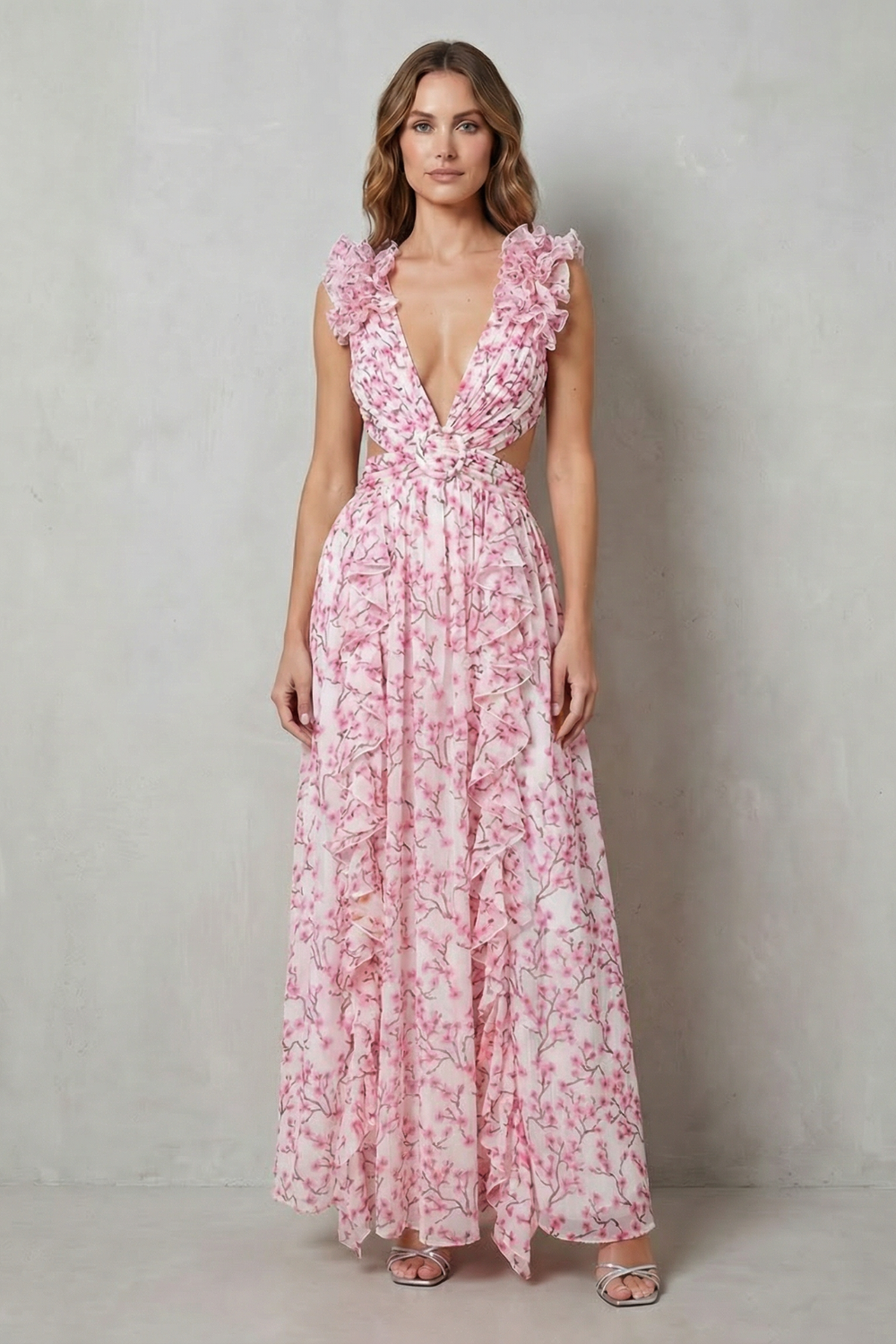 Elizara – Ruffled floral romance – Maxi dress