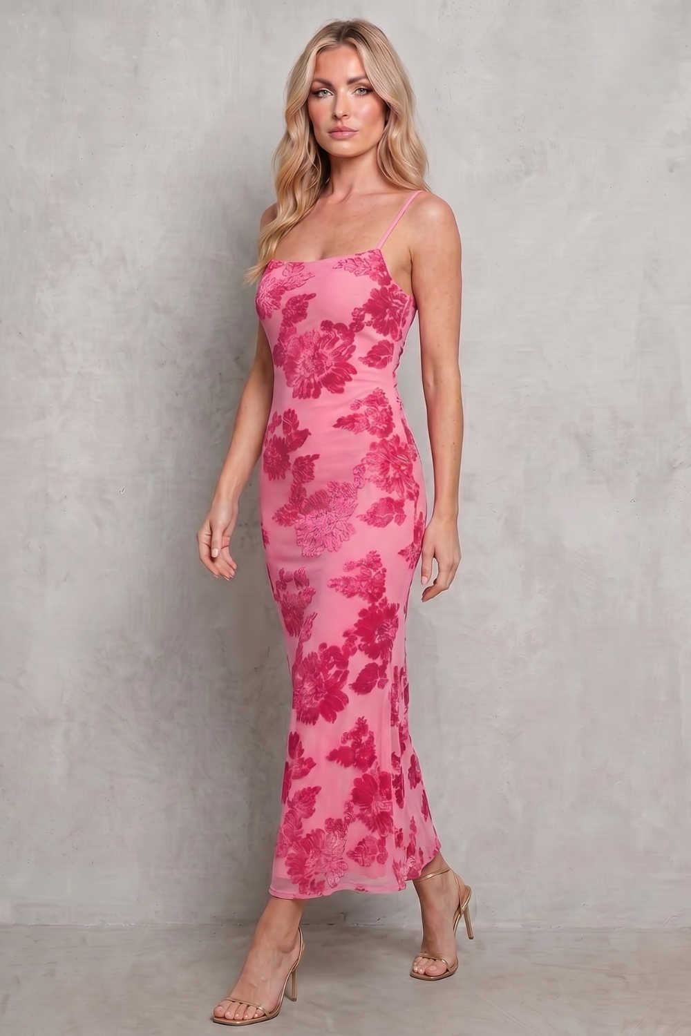 Fiona – Radiant bloom – Women’s Floral Bodycon Maxi Dress