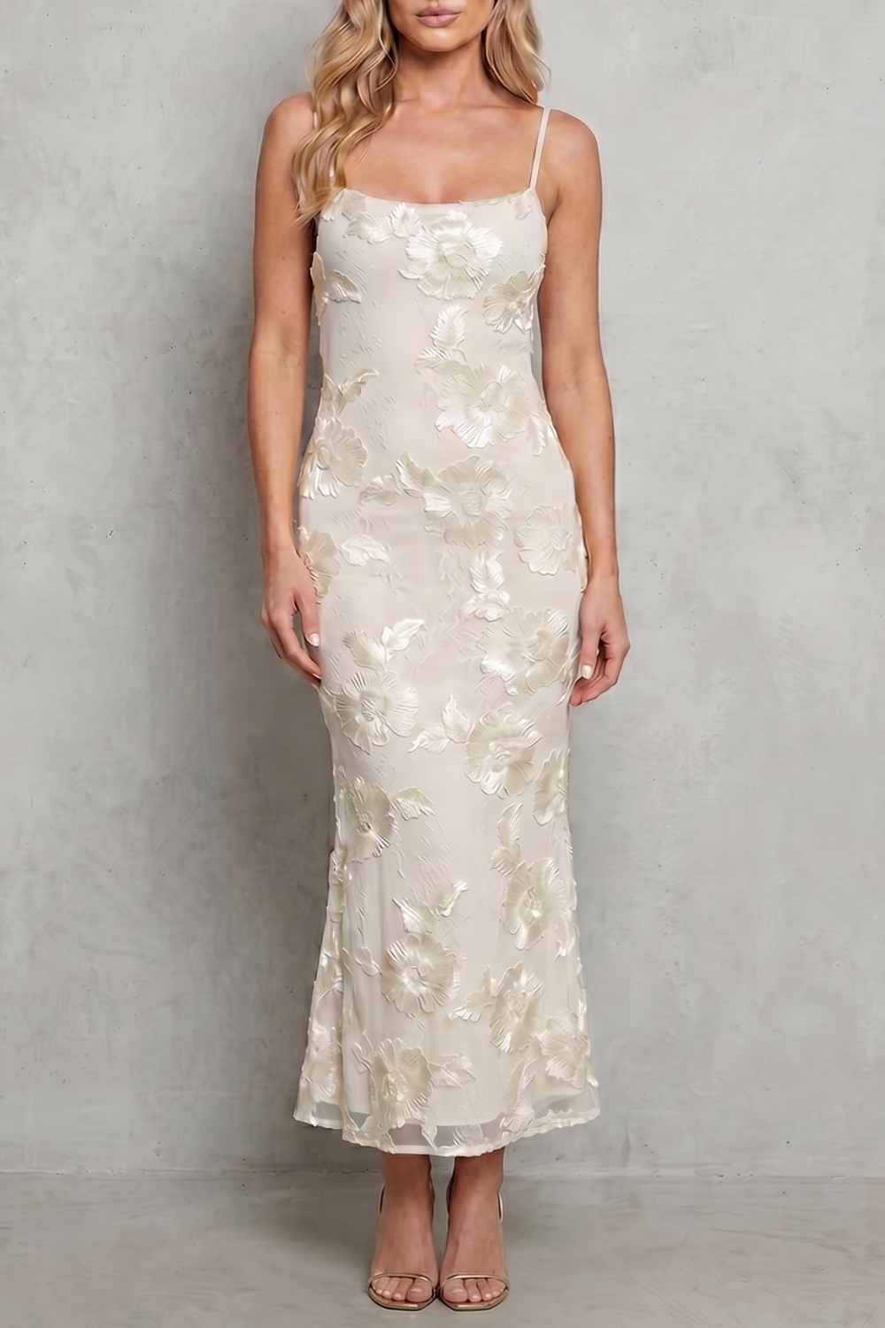 Fiona – Radiant bloom – Women’s Floral Bodycon Maxi Dress