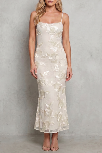 Fiona – Radiant bloom – Women’s Floral Bodycon Maxi Dress