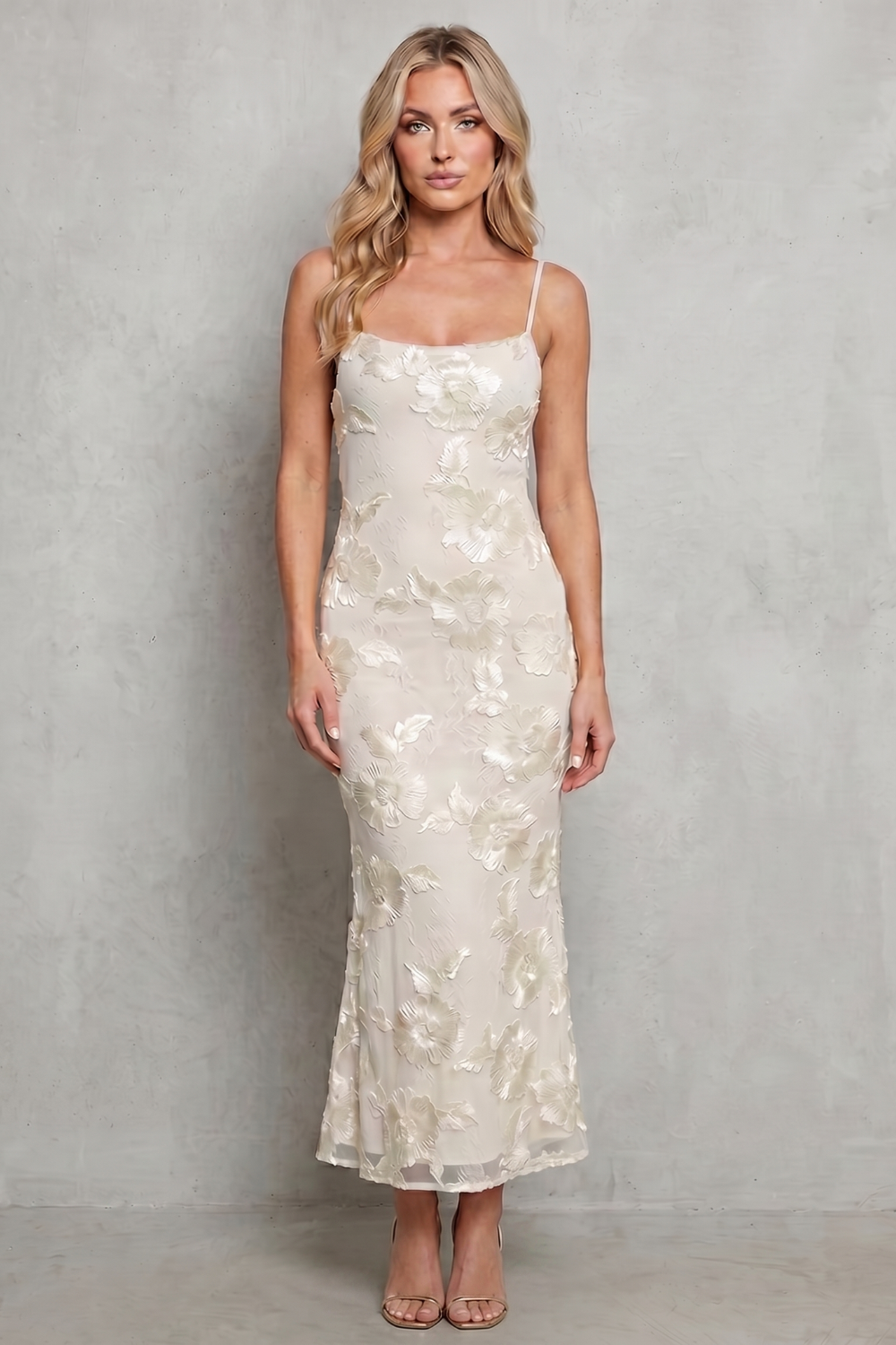 Fiona – Radiant bloom – Women’s Floral Bodycon Maxi Dress