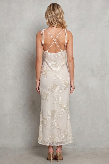 Fiona – Radiant bloom – Women’s Floral Bodycon Maxi Dress