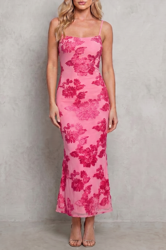 Fiona – Radiant bloom – Women’s Floral Bodycon Maxi Dress