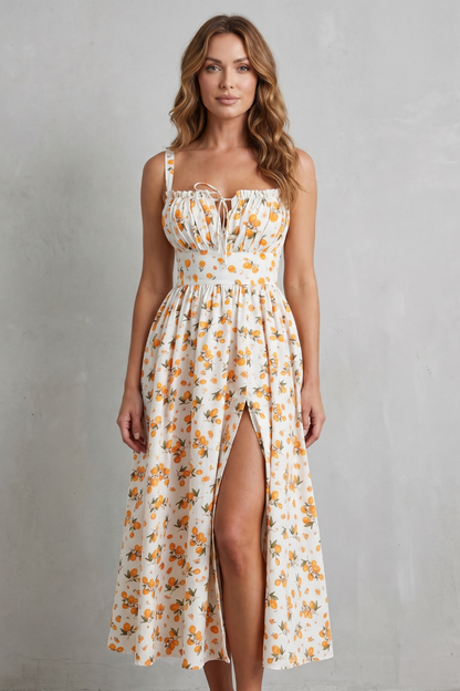 Fioralina – Sweet fruit print romance – Maxi dress