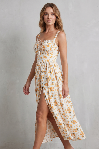 Fioralina – Sweet fruit print romance – Maxi dress