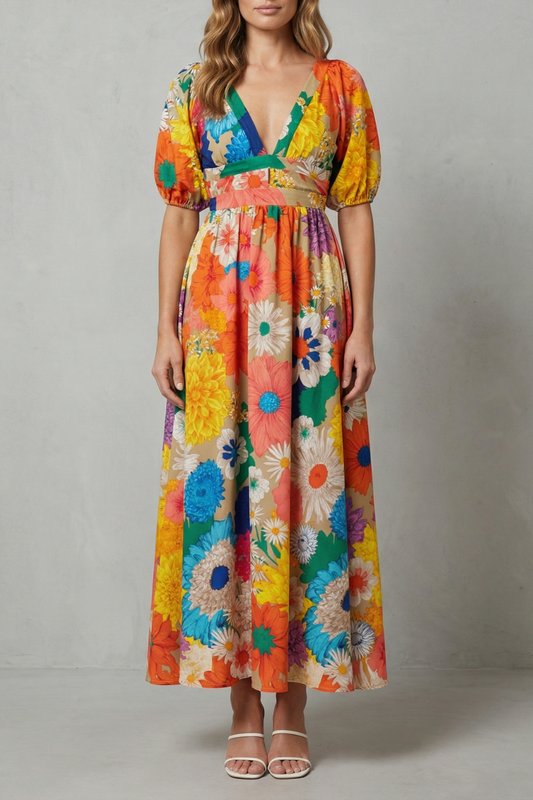 Floracelle – Vibrant floral charm – Maxi dress