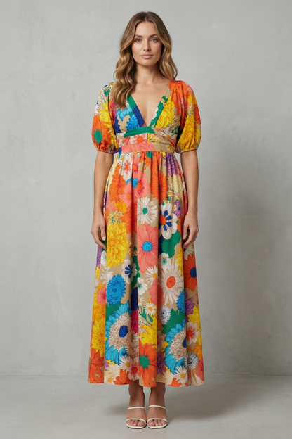 Floracelle – Vibrant floral charm – Maxi dress