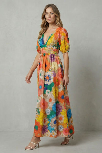 Floracelle – Vibrant floral charm – Maxi dress