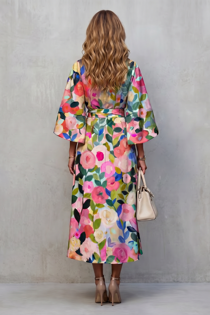 Floravie – Vibrant watercolour blooms – Midi dress