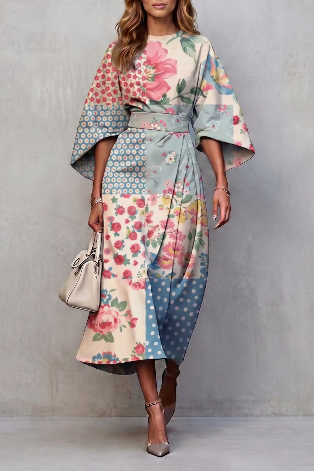 Floravie – Vibrant watercolour blooms – Midi dress