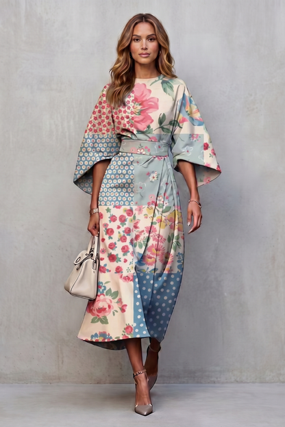 Floravie – Vibrant watercolour blooms – Midi dress