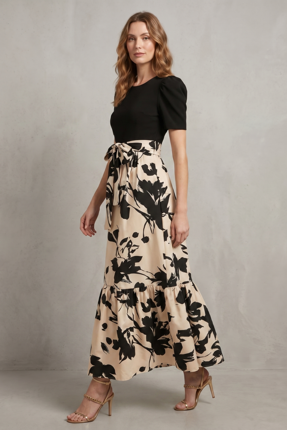 Florentine – Artistic floral contrast – Maxi dress