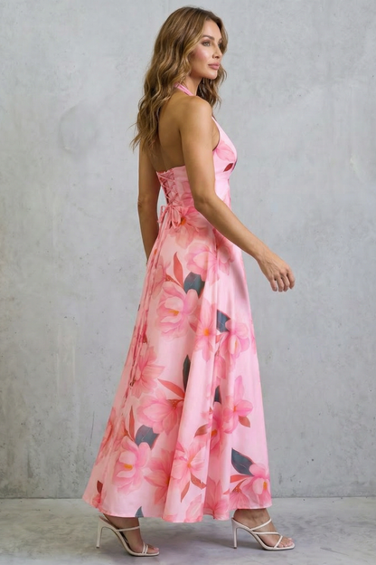 Florévia – Backless floral elegance – Maxi dress