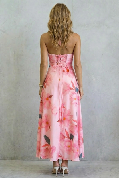 Florévia – Backless floral elegance – Maxi dress