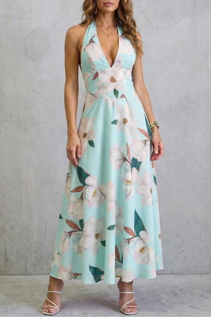 Florévia – Backless floral elegance – Maxi dress
