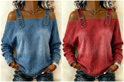 Women's sleeveless denim shirt