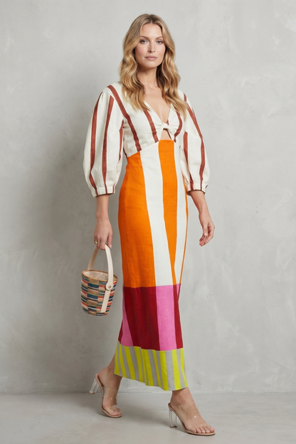 Kayara – Colour block statement – Maxi dress