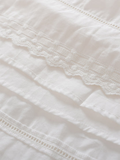 Fiona 100% Cotton White Midi Dress