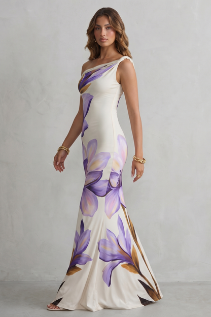 Liravelle – Off-shoulder floral allure – Maxi dress