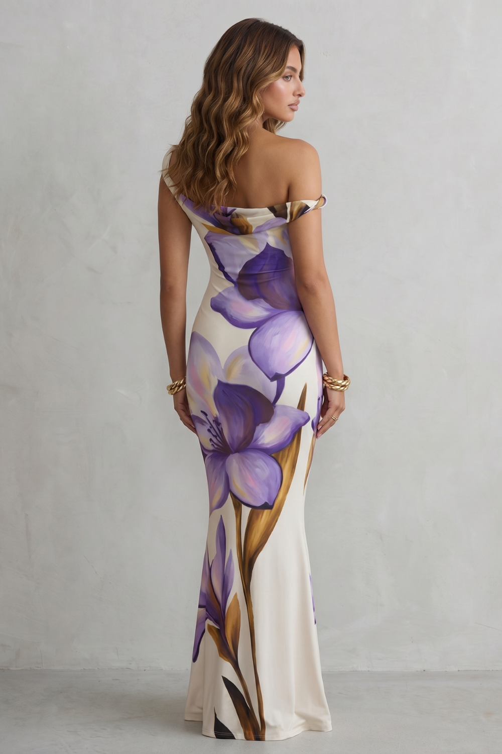 Liravelle – Off-shoulder floral allure – Maxi dress