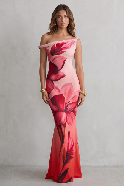 Liravelle – Off-shoulder floral allure – Maxi dress