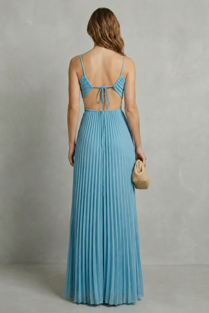Luellara – Pleated halter elegance – Maxi dress