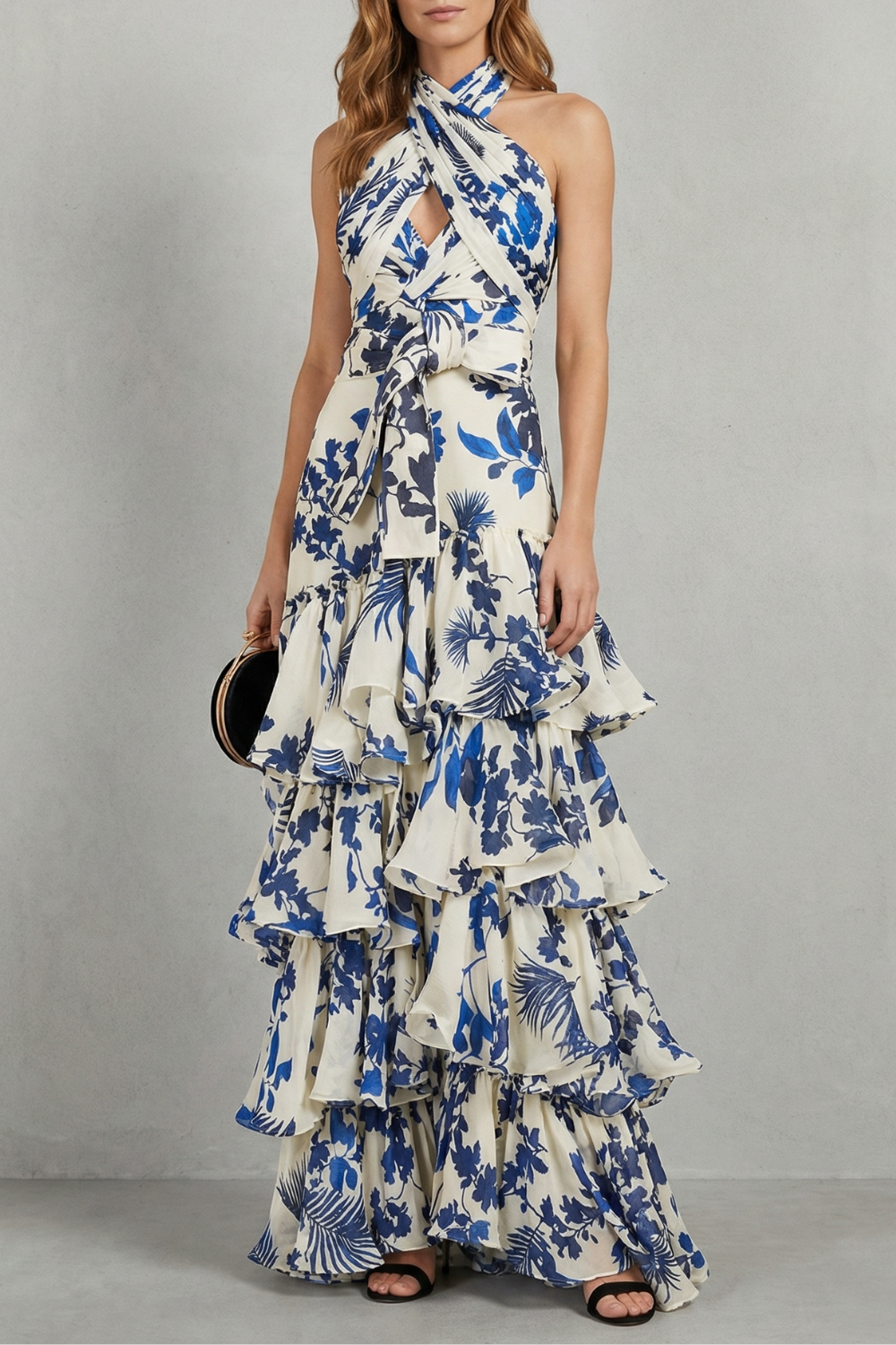 Lunarelle – Floral halter elegance – Maxi dress