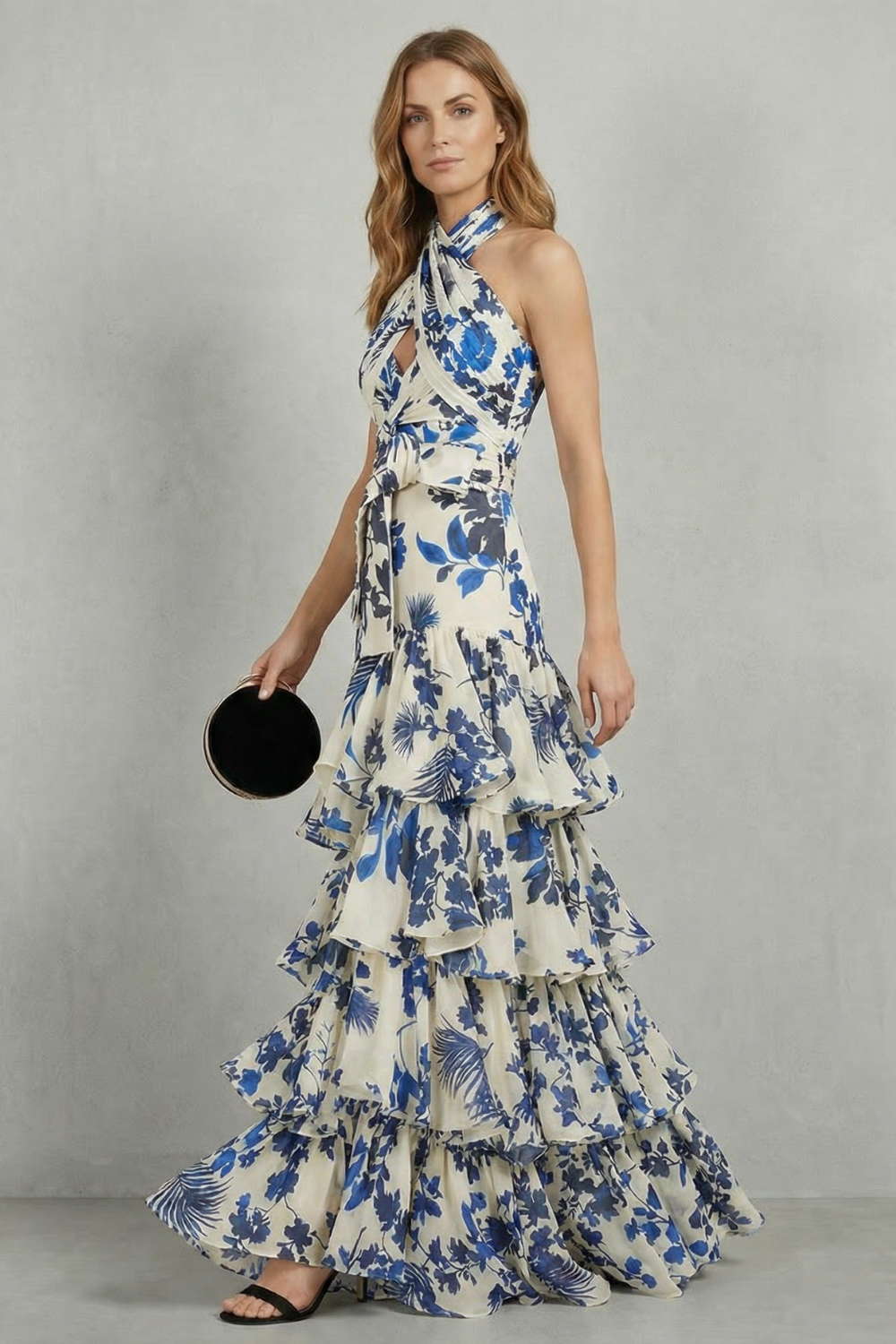 Lunarelle – Floral halter elegance – Maxi dress