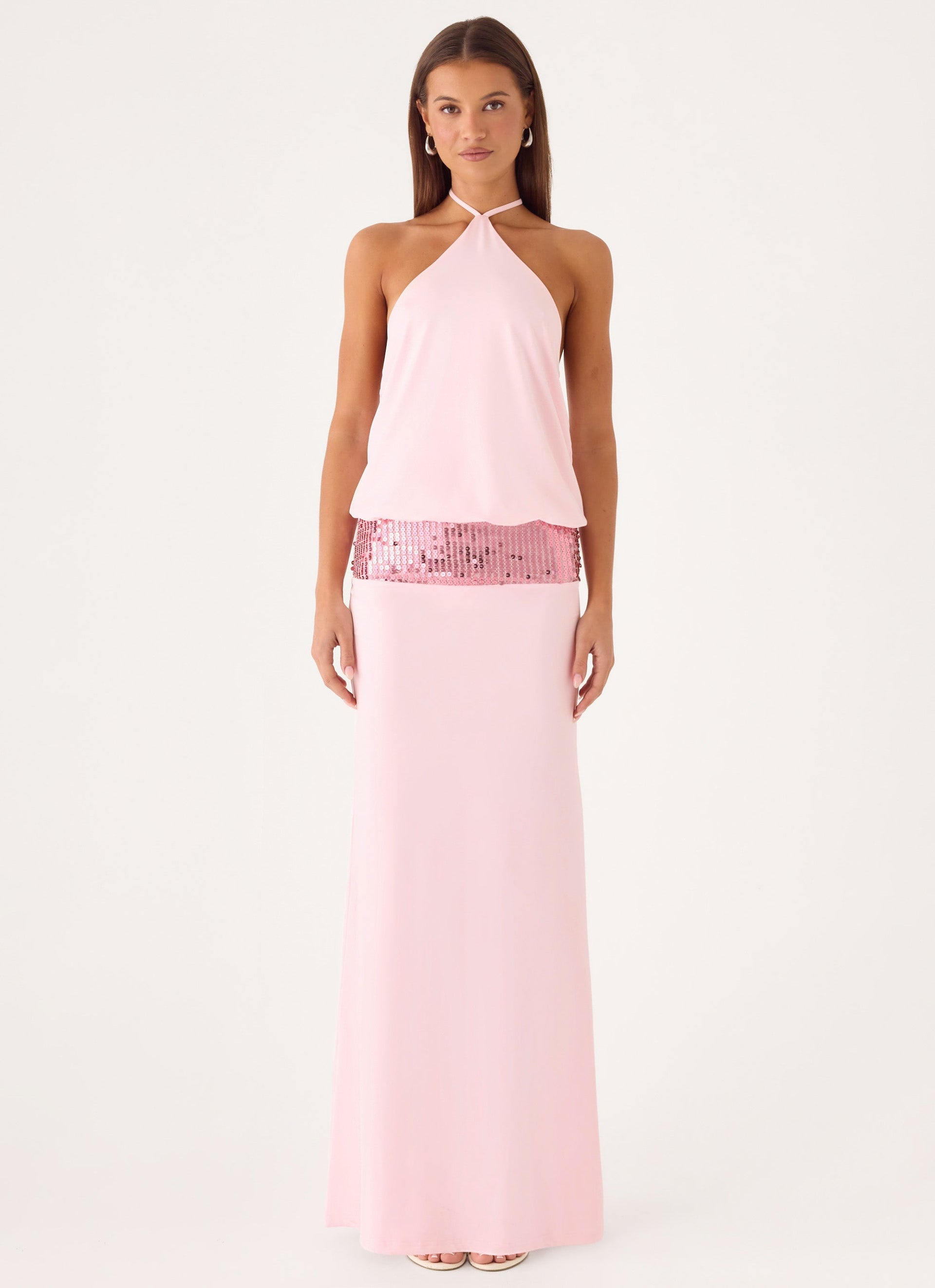 Marcie Halter Maxi Dress - Pink