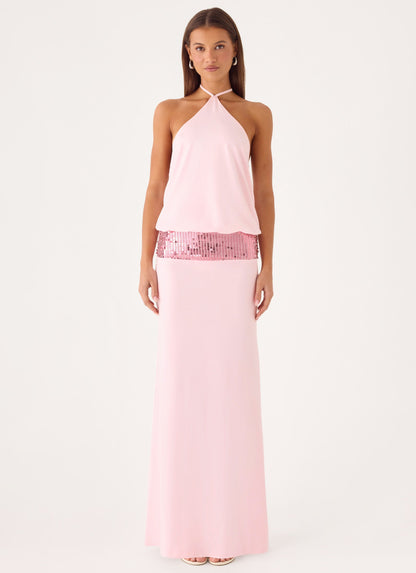Marcie Halter Maxi Dress - Pink