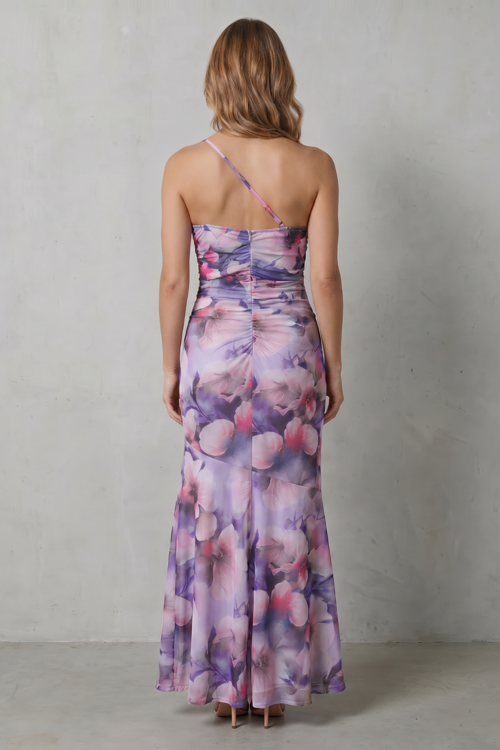 Marissa – Floral elegance – Women’s One-Shoulder Maxi Dress