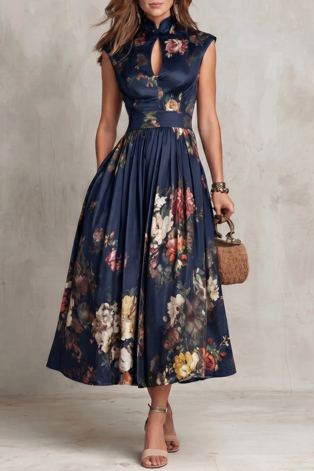 Noirelle – Vintage floral elegance – Midi dress